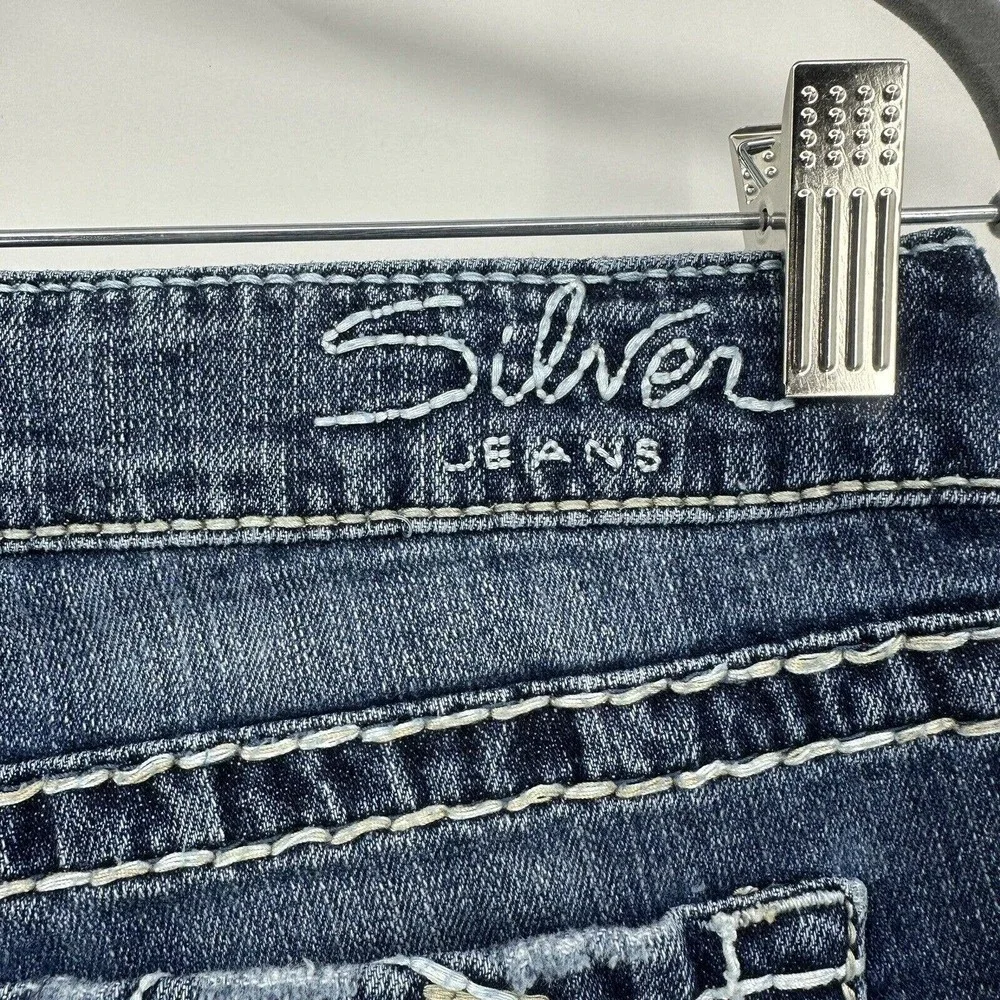 Silver Jeans Aiko Bootcut Sz 29x31 Medium Wash Low Rise Zip Fly Stretch Contrast